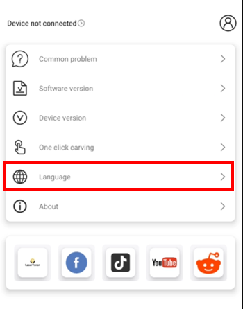 LaserTonor_言語・日本語・英語設定、language