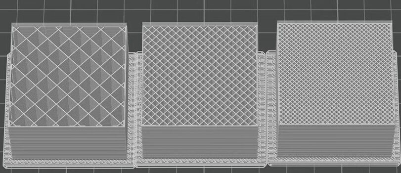 インフィル（充填）密度の違い